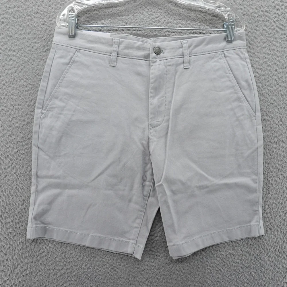 Member's Mark Mens Flat Front Twill Shorts Light Grey Size 32 NEW